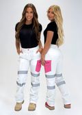 Work Pants White Reflective